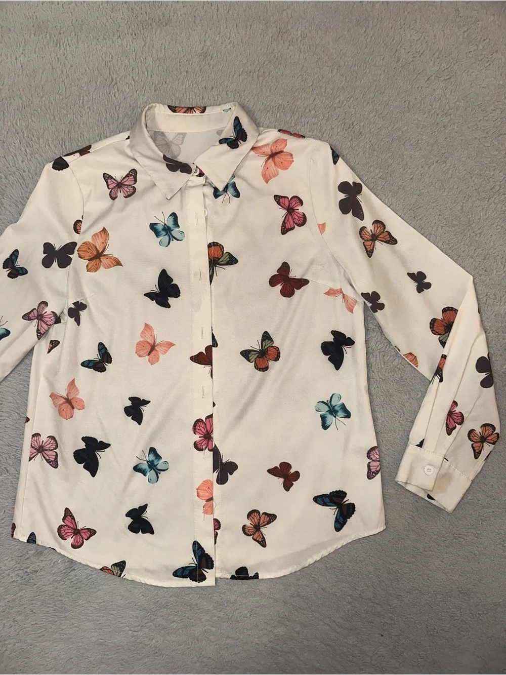 Butterflies button up shirt